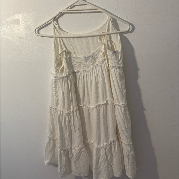 SHEIN White Ruffle Babydoll Dress - Size M - Adjustable Tie straps - Picture 5 of 6